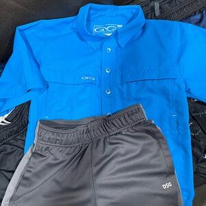 GG Collection XS aprox youth sz 8 Blue Kids Button-Down with pair of shorts
